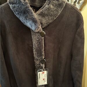 Luxurious Faux Fur Trimmed Coat